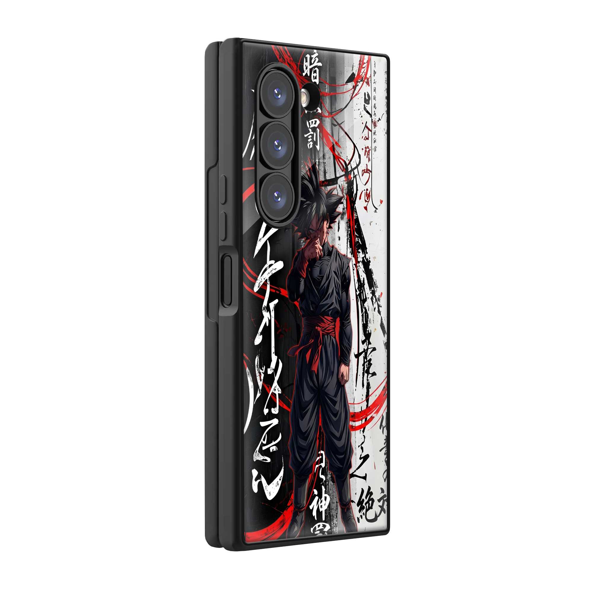 Dark Goku Samsung Z Fold Glass Case