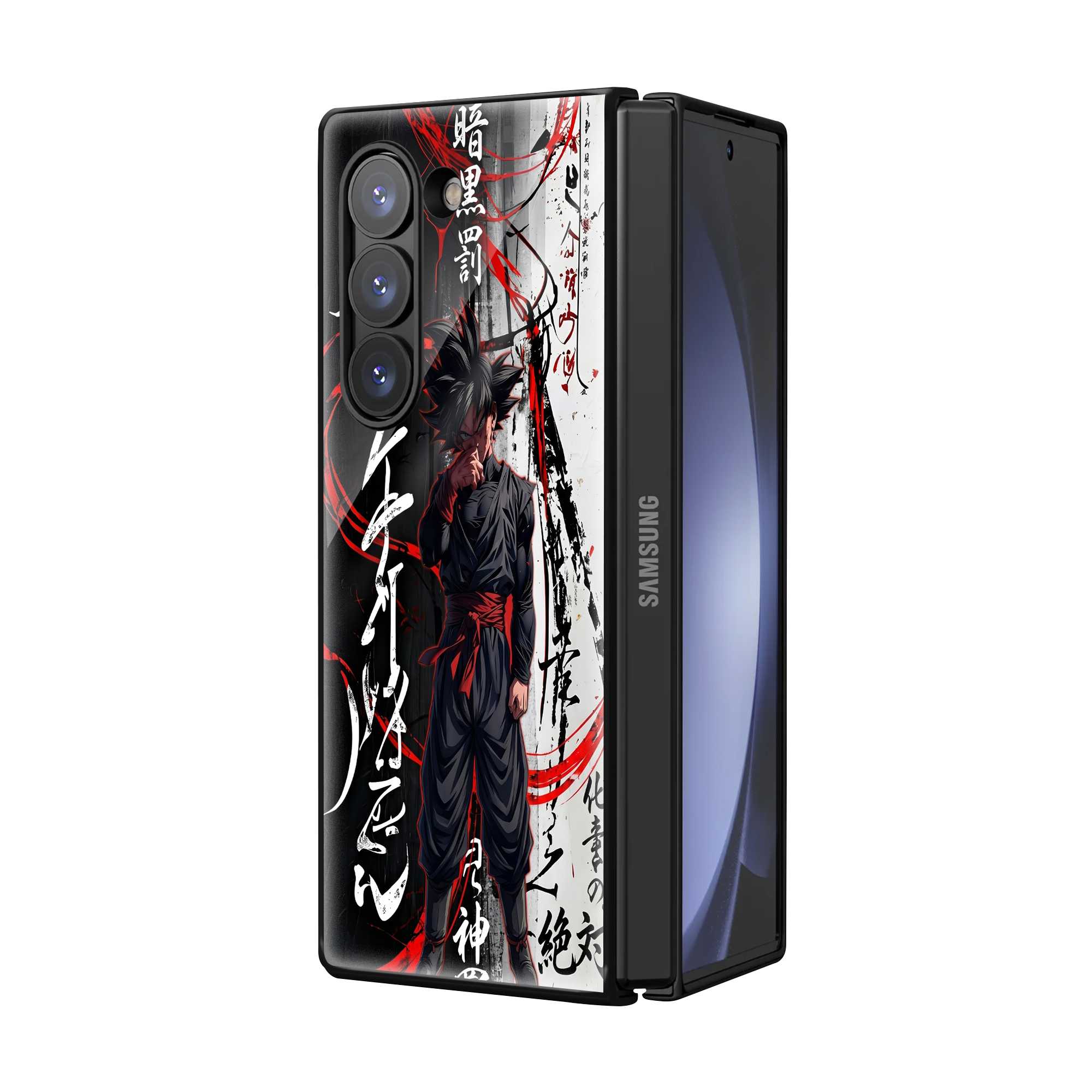 Dark Goku Samsung Z Fold Glass Case