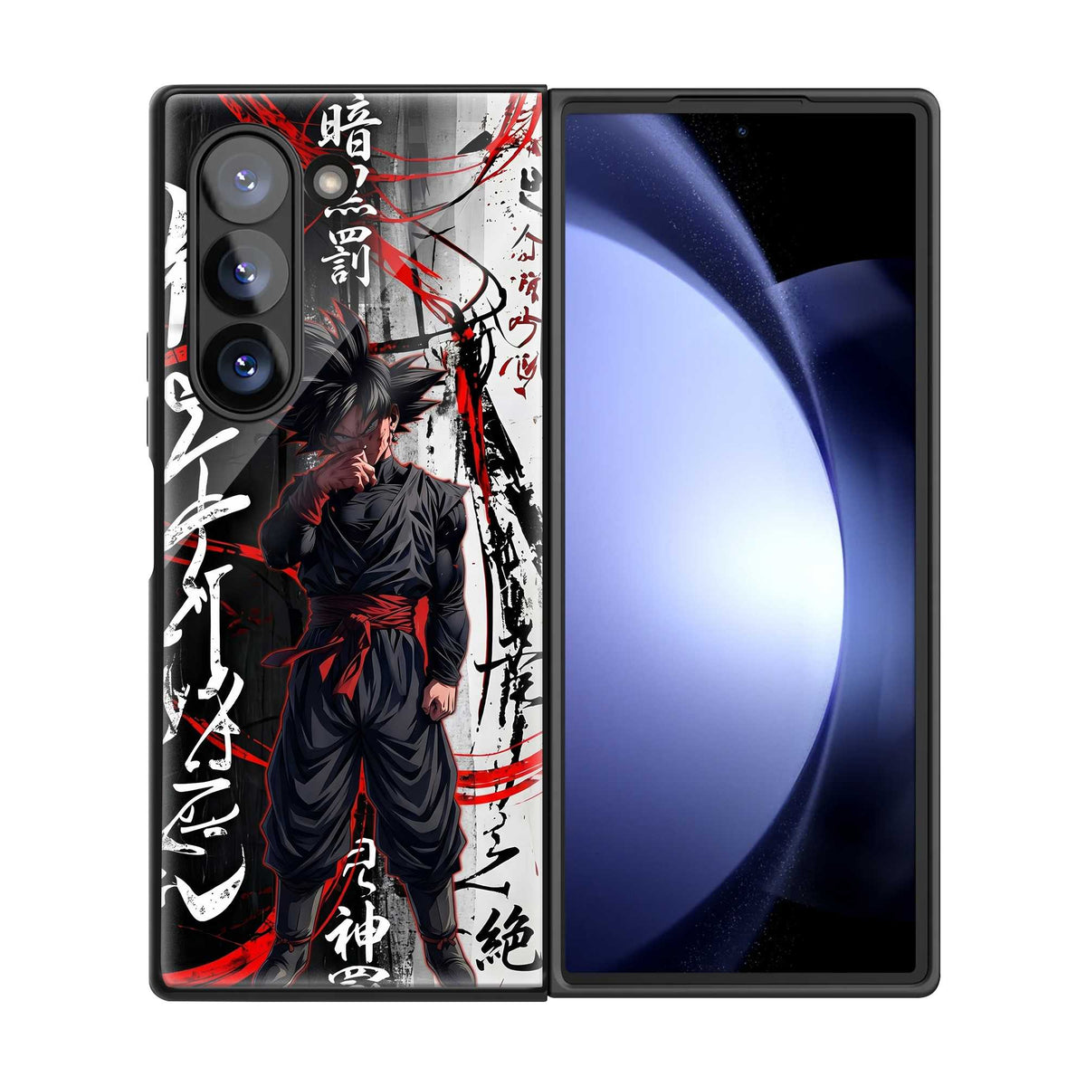 Dark Goku Samsung Z Fold Glass Case