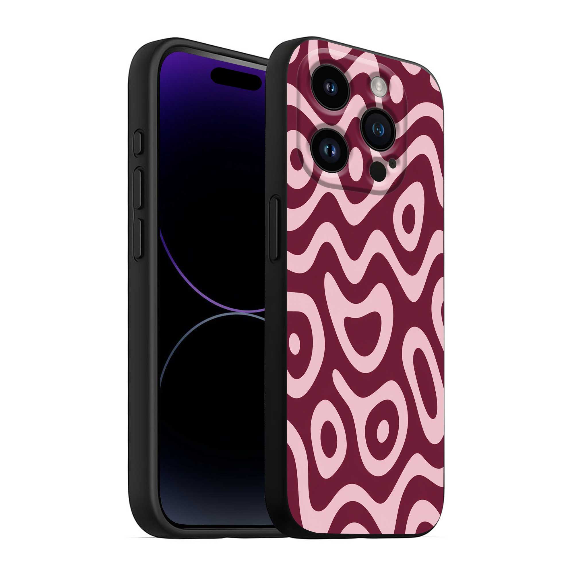 Dark Magenta Maze Silicone Case