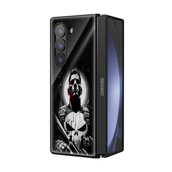 Dark Punisher Samsung Z Fold Glass Case