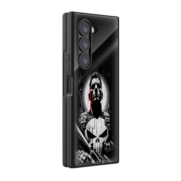 Dark Punisher Samsung Z Fold Glass Case