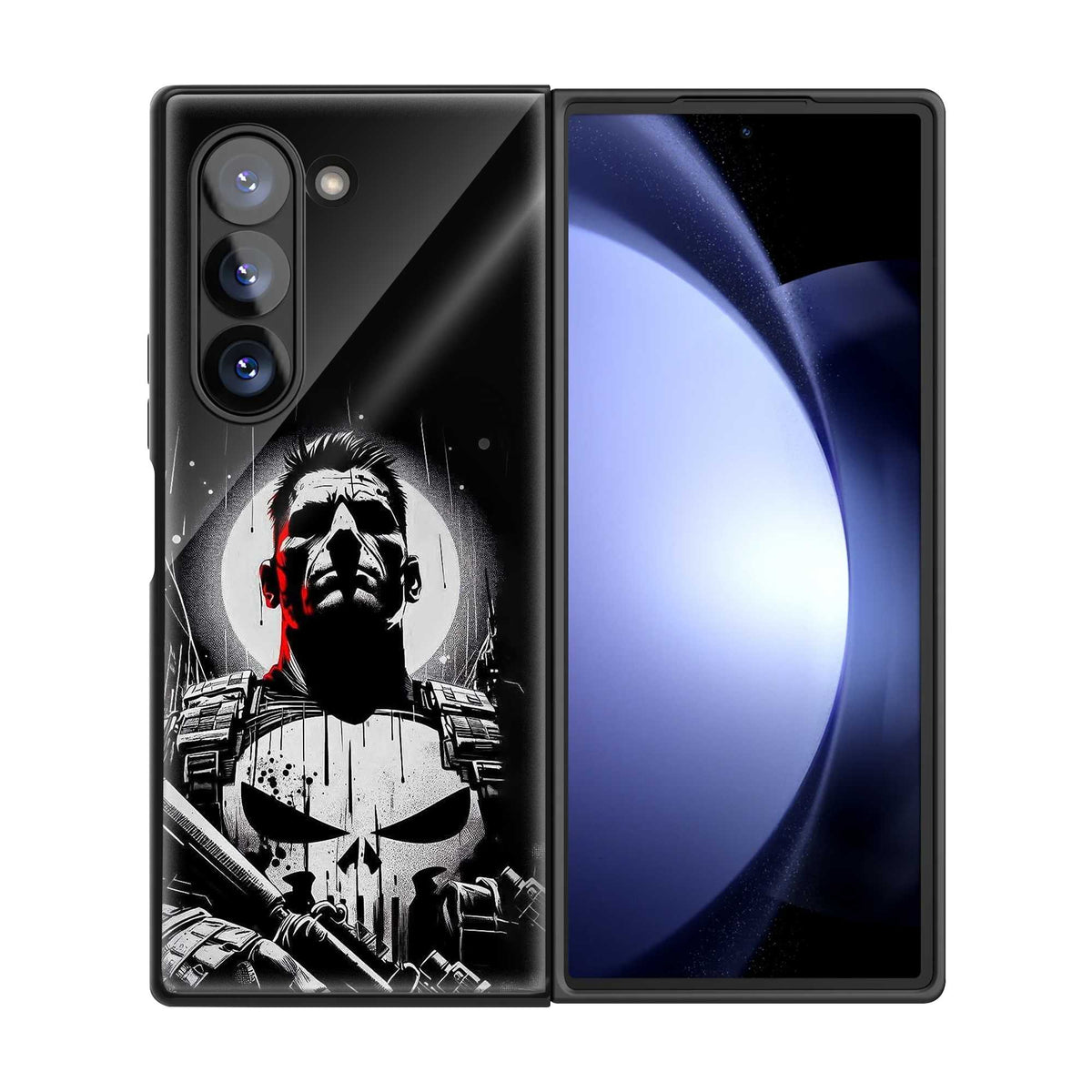 Dark Punisher Samsung Z Fold Glass Case