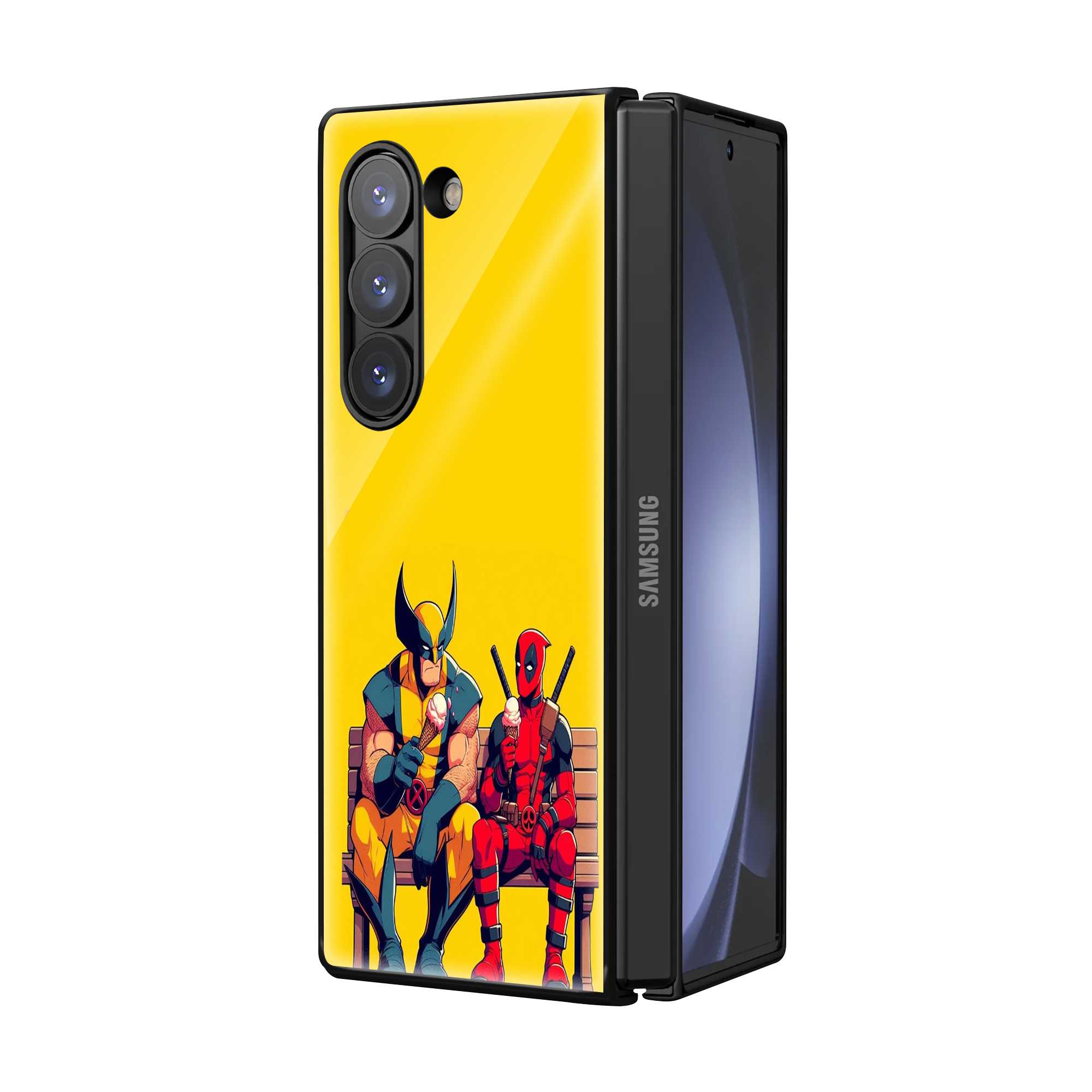Deadpool Cartoon Samsung Z Fold Glass Case