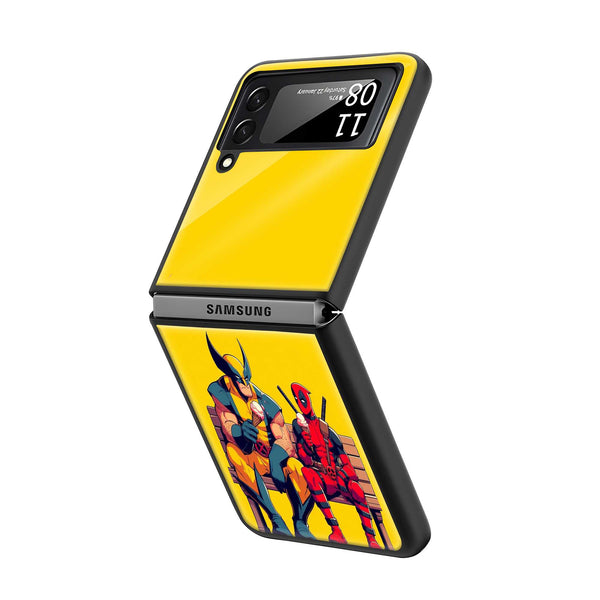 Deadpool Cartoon Samsung Z Flip Glass Case