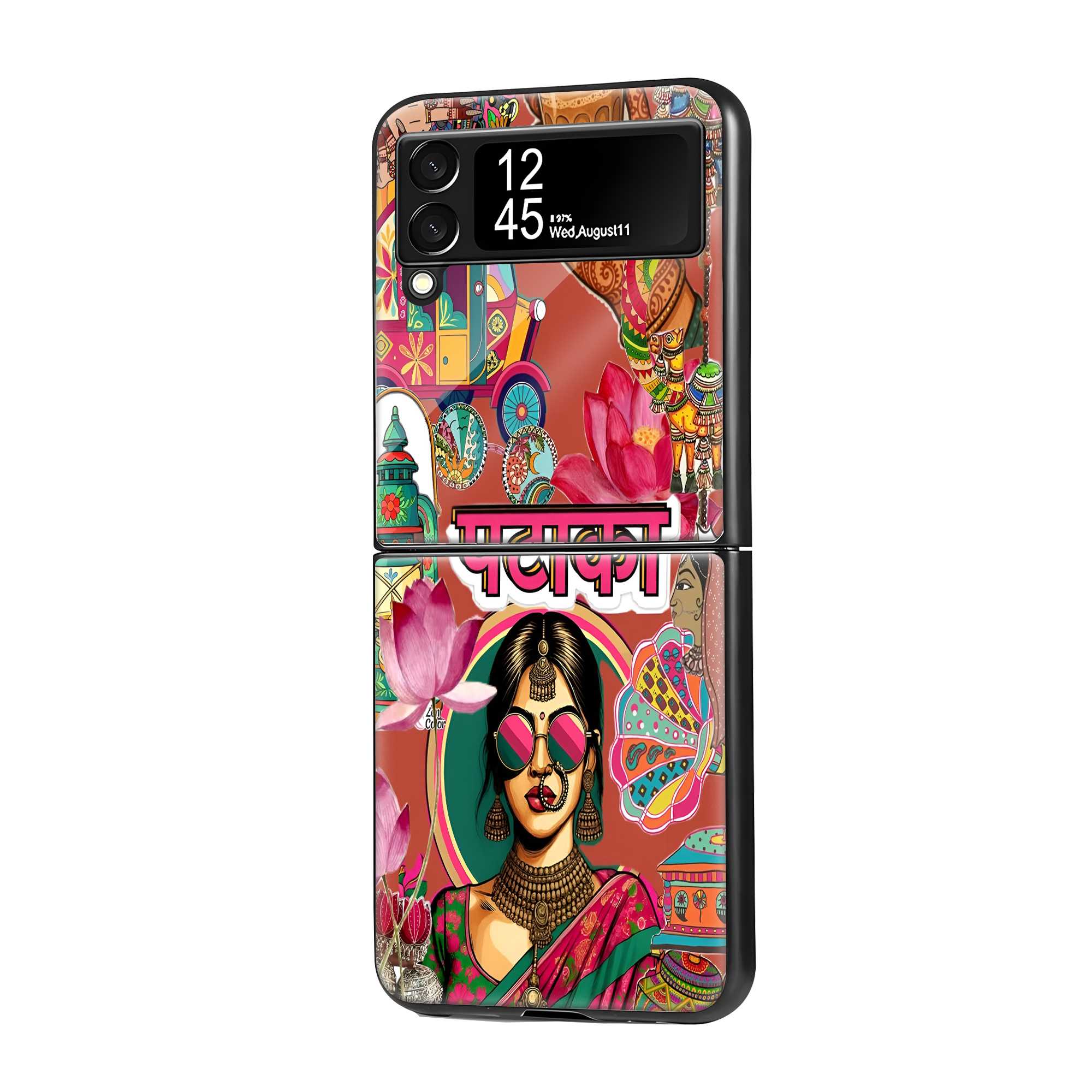 Desi Queen Samsung Z Flip Glass Case