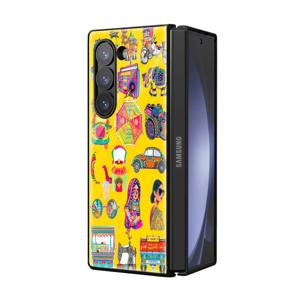 Desi Sticker Art Samsung Z Fold Glass Case
