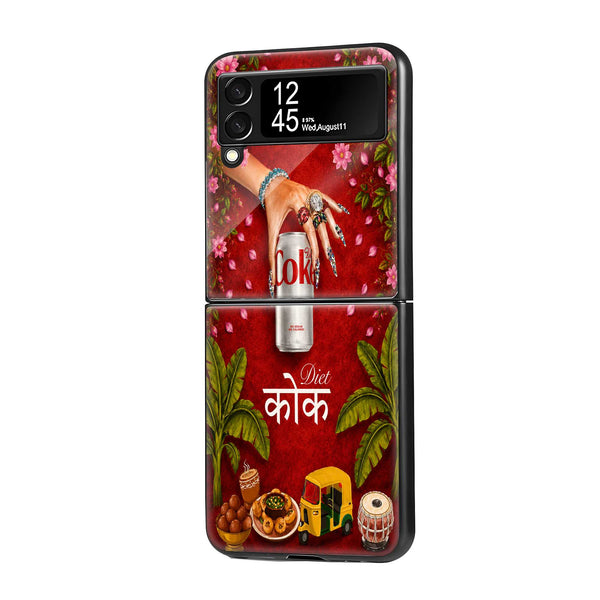 Diet Coke Mehfil Samsung Z Flip Glass Case