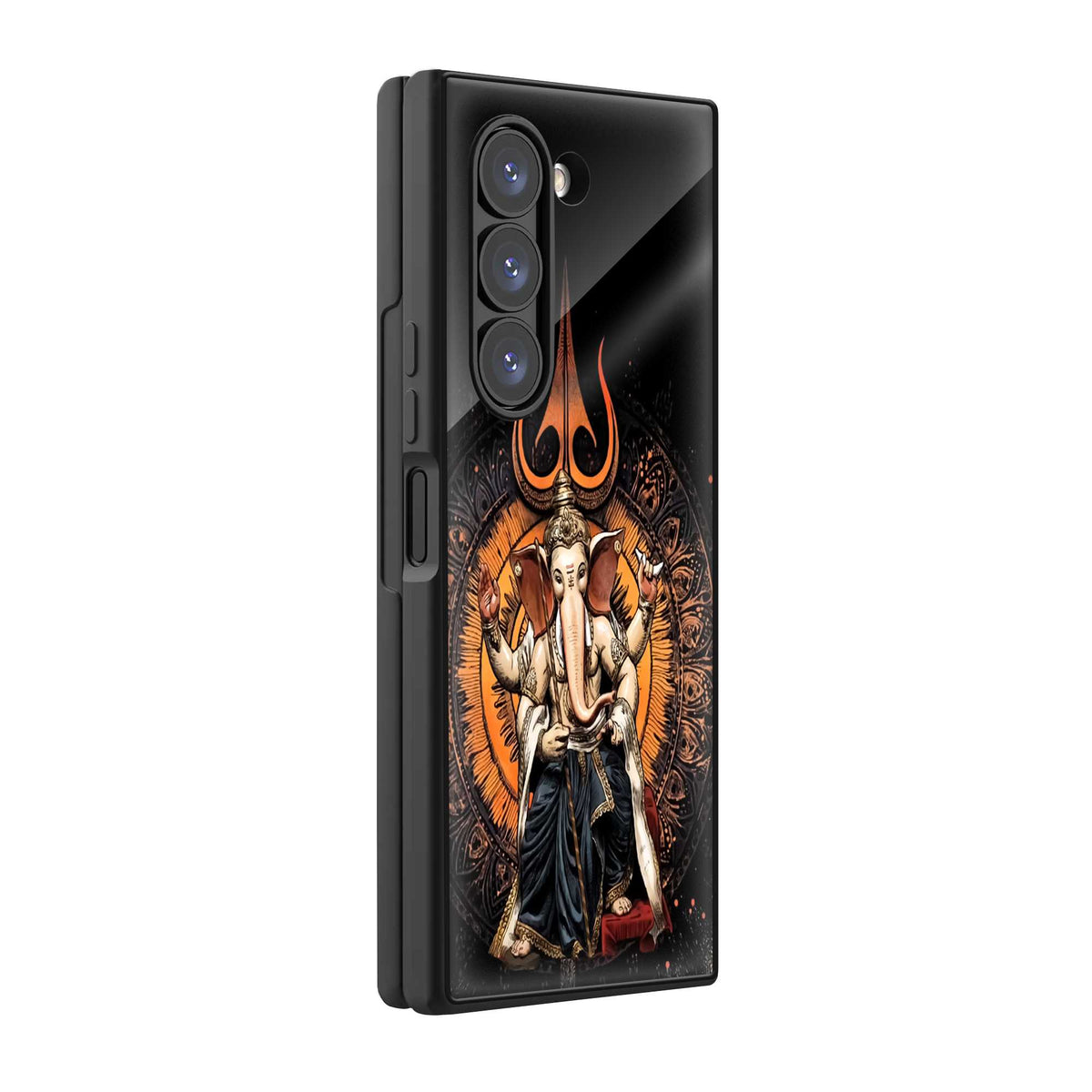 Divine Ganesha Trishul Samsung Z Fold Glass Case