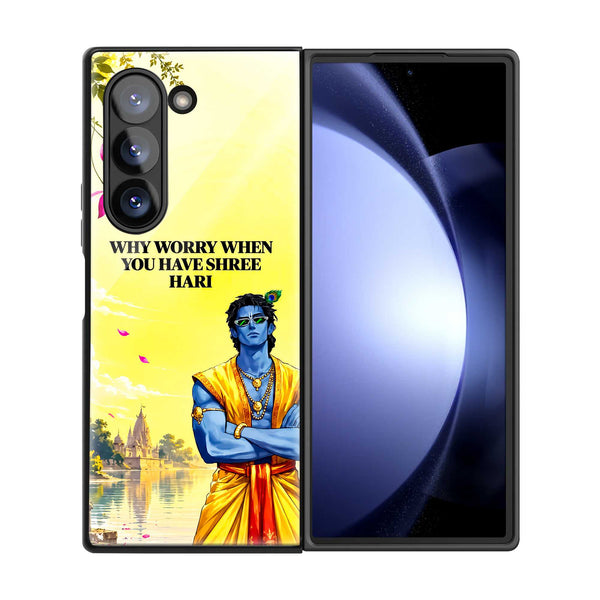 Divine Krishna Thoughts Samsung Z Fold Glass Case