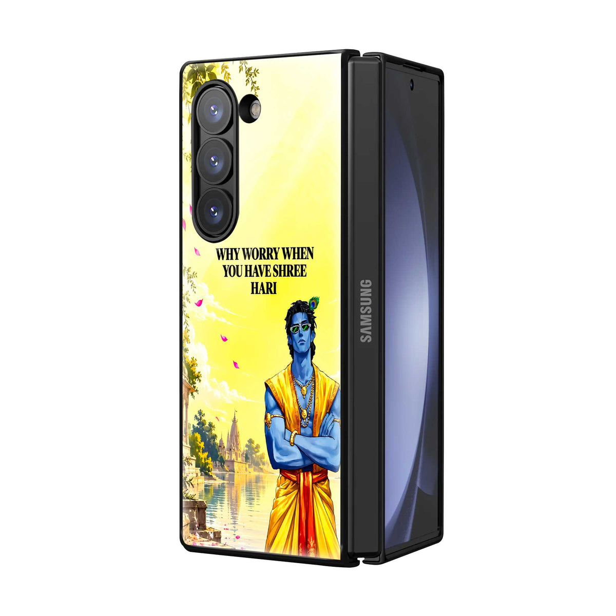 Divine Krishna Thoughts Samsung Z Fold Glass Case