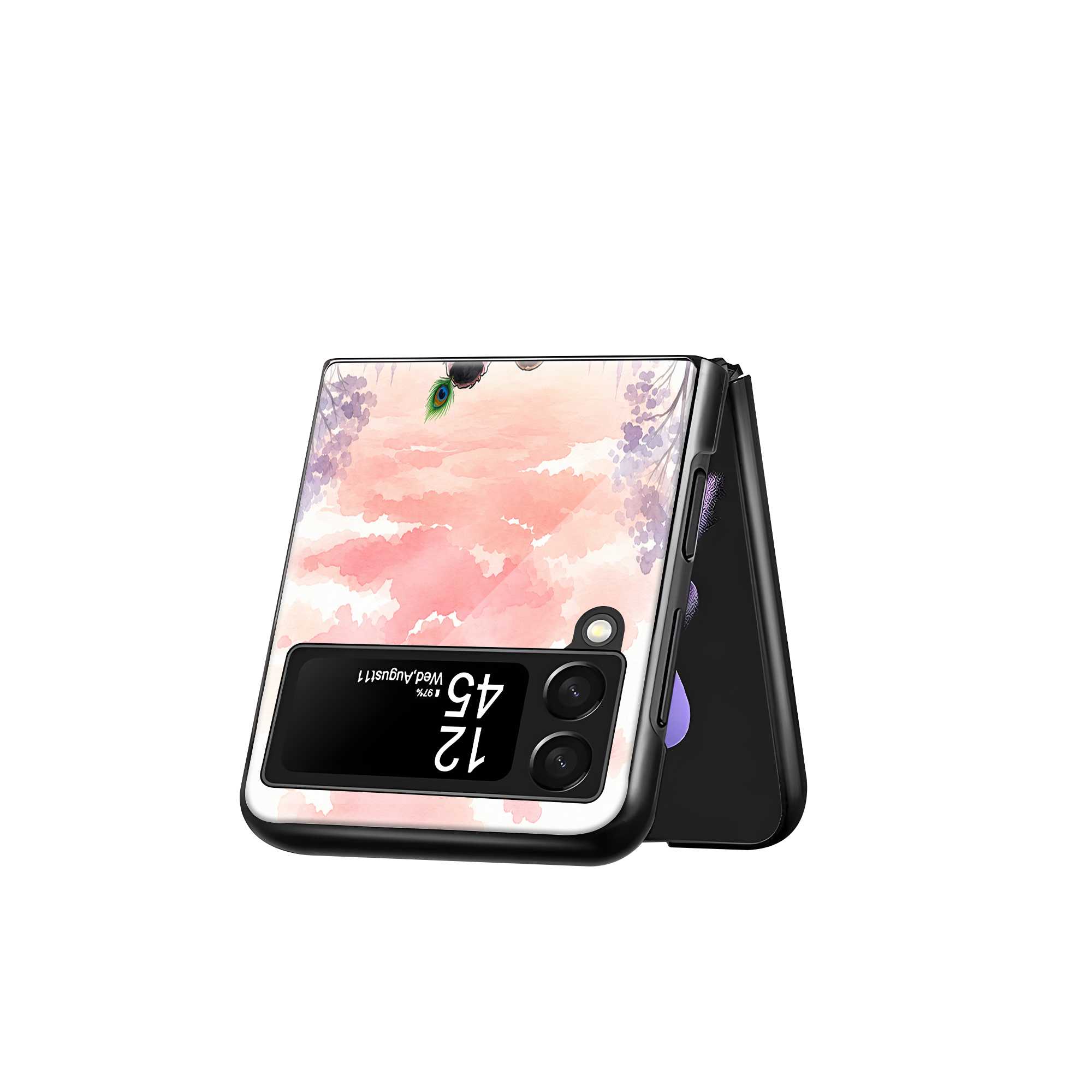 Radha Krishna Serenity Samsung Z Flip Glass Case