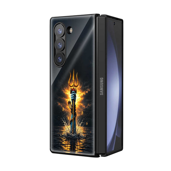 Divine Trishul Samsung Z Fold Glass Case