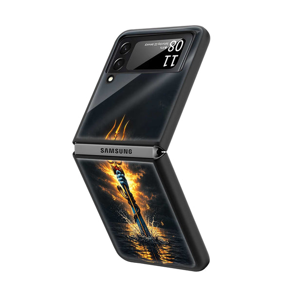Divine Trishul Samsung Z Flip Glass Case