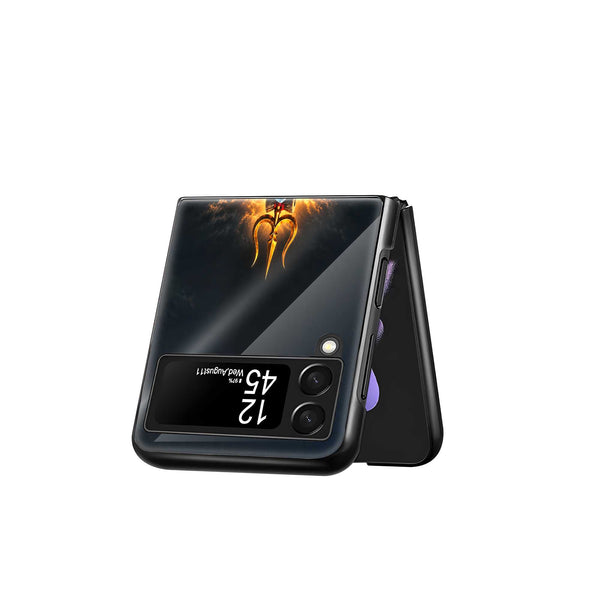 Divine Trishul Samsung Z Flip Glass Case