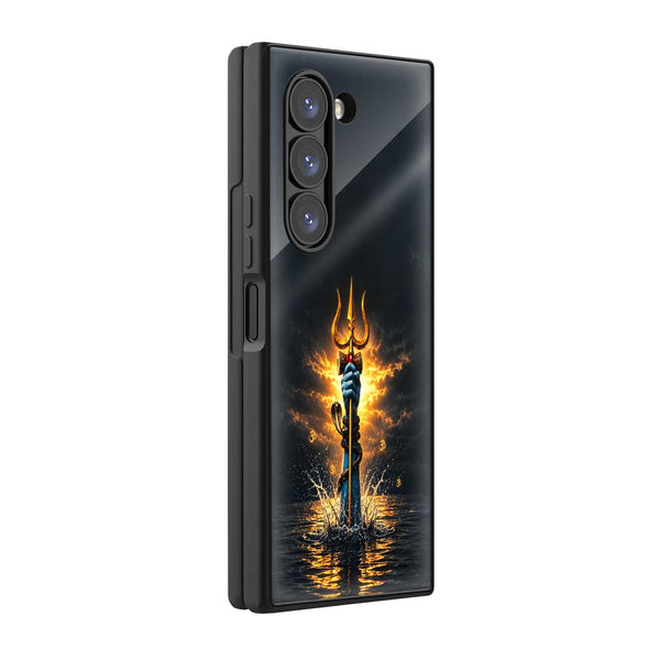 Divine Trishul Samsung Z Fold Glass Case