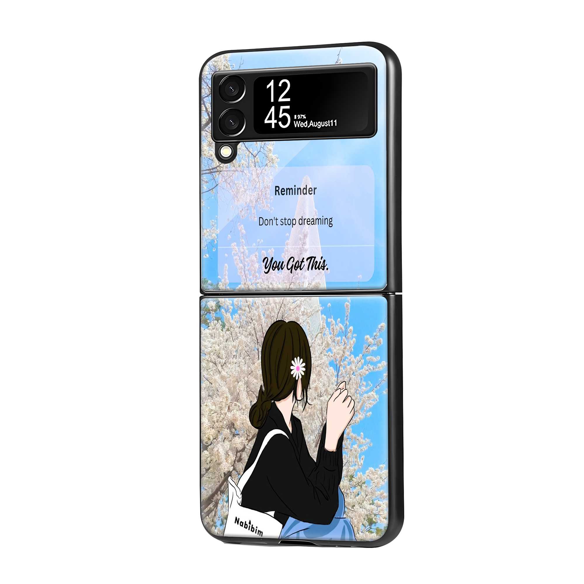 Don't Stop Dreaming Samsung Z Flip Glass Case