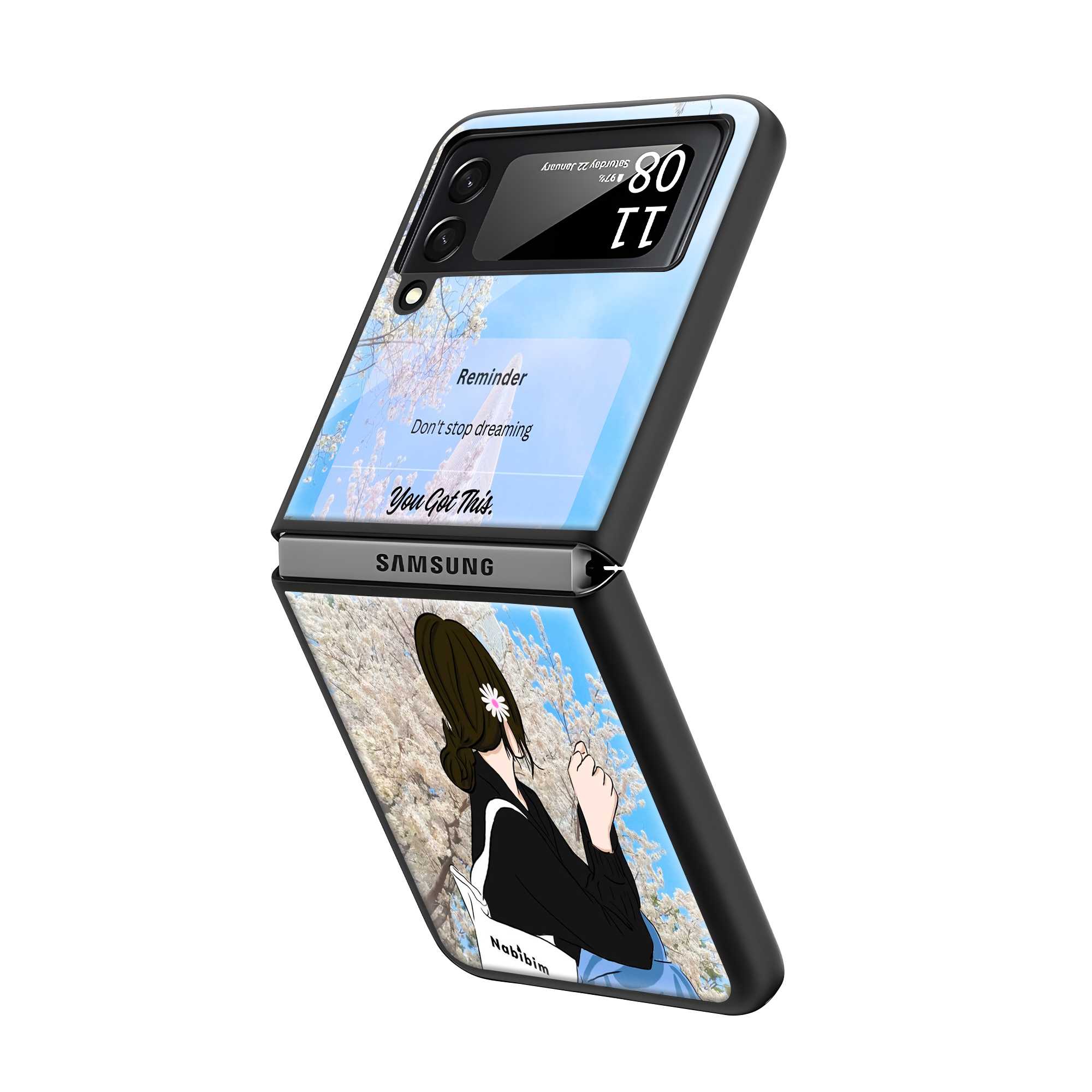 Don't Stop Dreaming Samsung Z Flip Glass Case