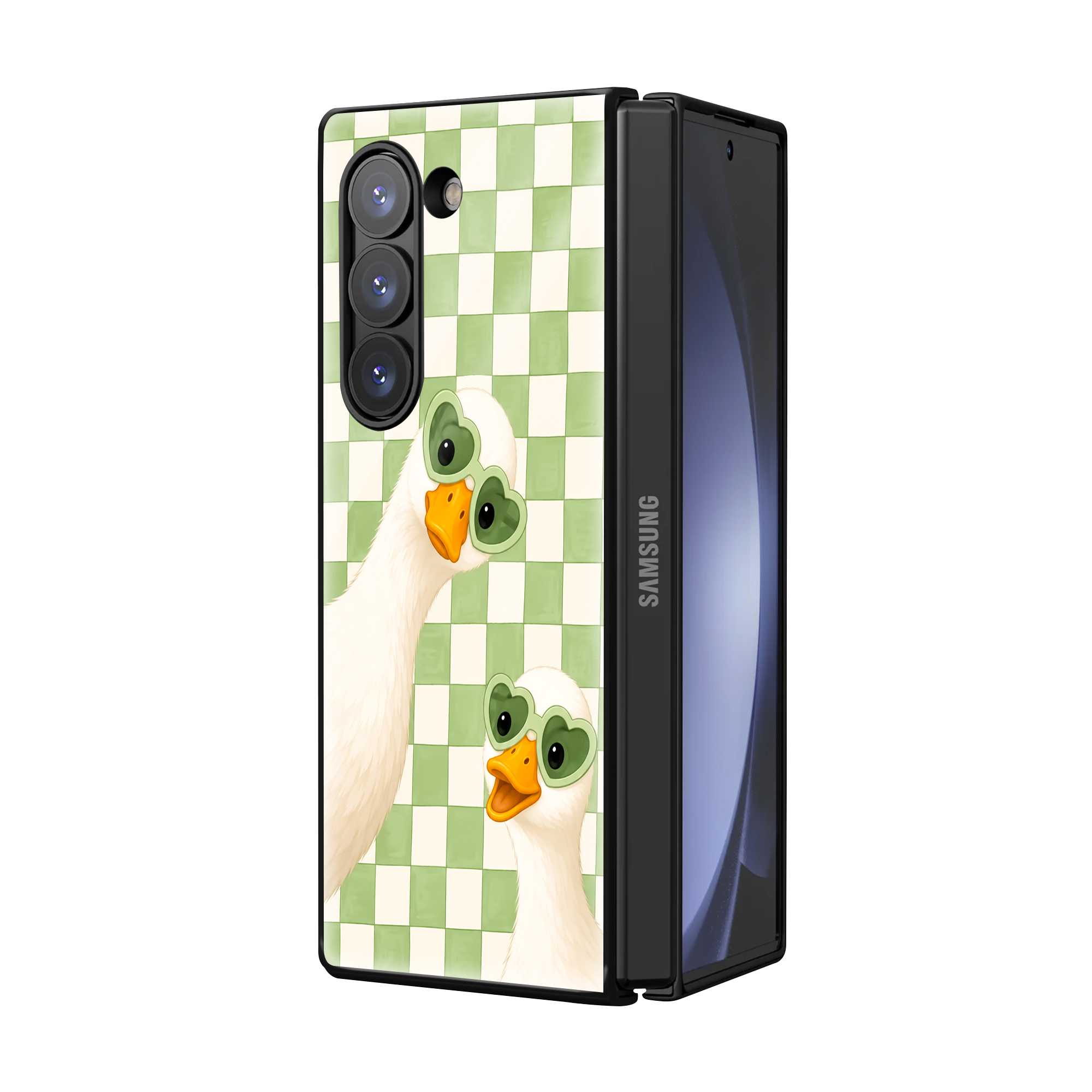 Duckie Hearts Samsung Z Fold Glass Case Secondary image