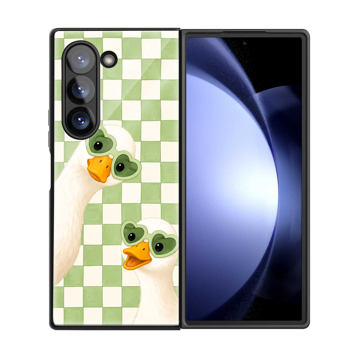 Duckie Hearts Samsung Z Fold Glass Case