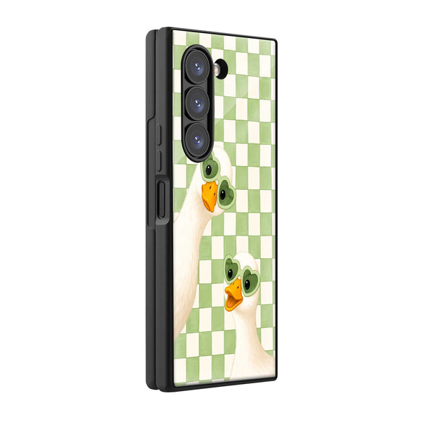 Duckie Hearts Samsung Z Fold Glass Case