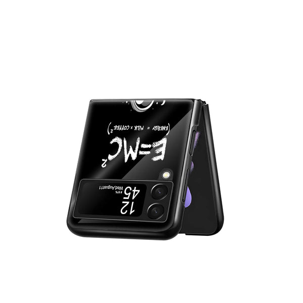 E = MC² Coffee Samsung Z Flip Glass Case