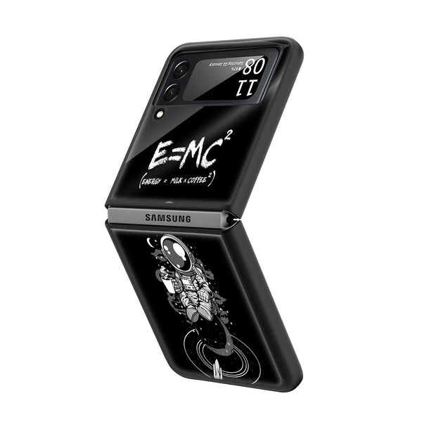 E = MC² Coffee Samsung Z Flip Glass Case