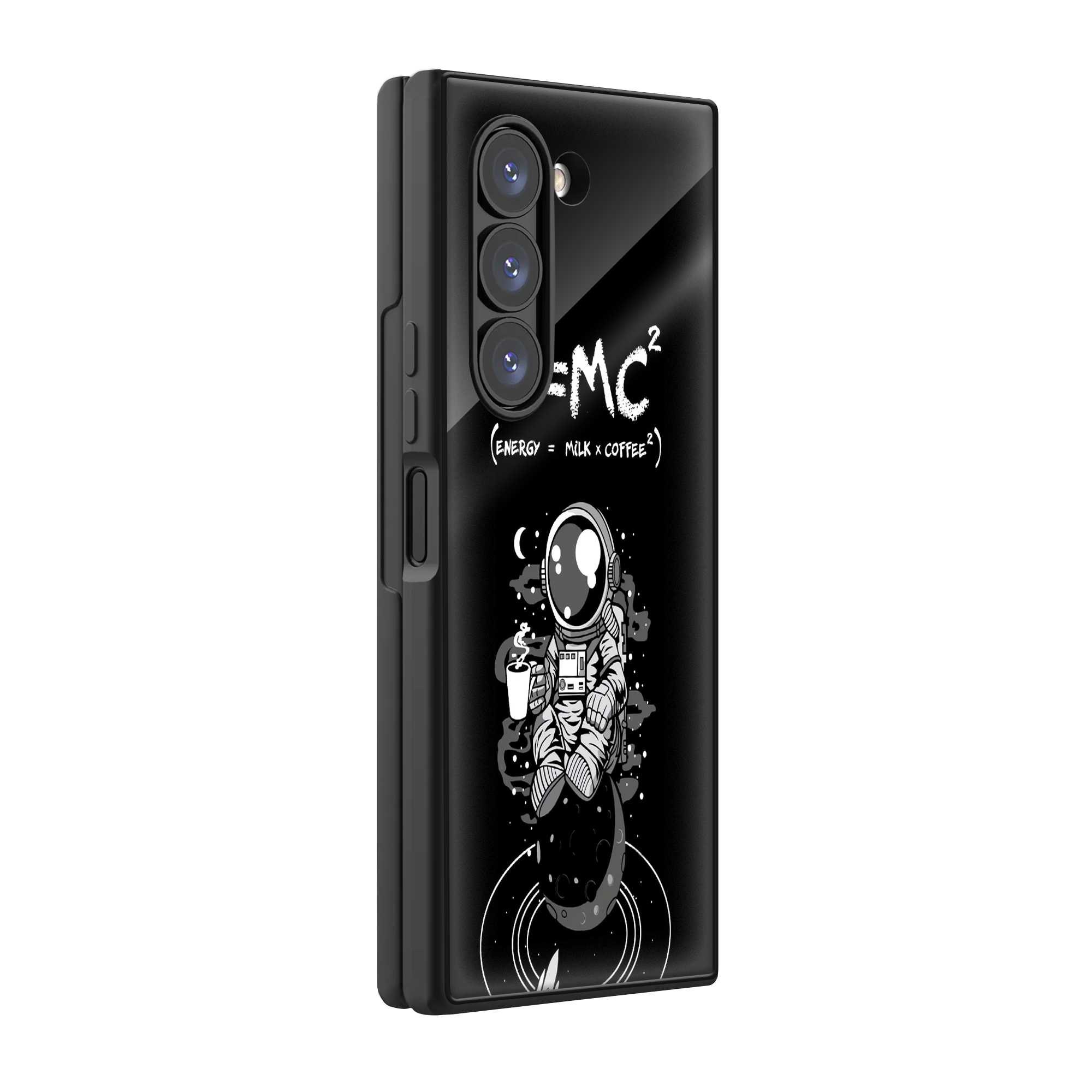 E = MC² Coffee Samsung Z Fold Glass Case