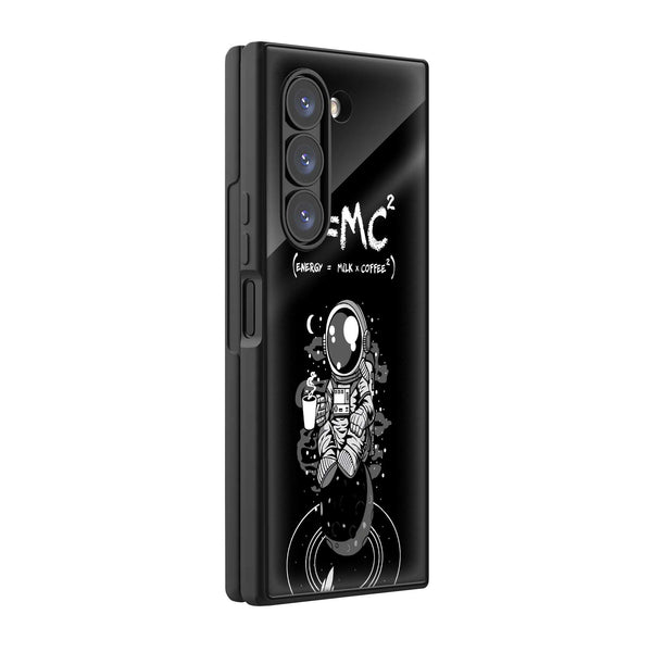 E = MC² Coffee Samsung Z Fold Glass Case