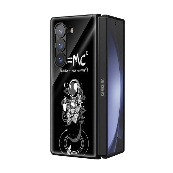 E = MC² Coffee Samsung Z Fold Glass Case