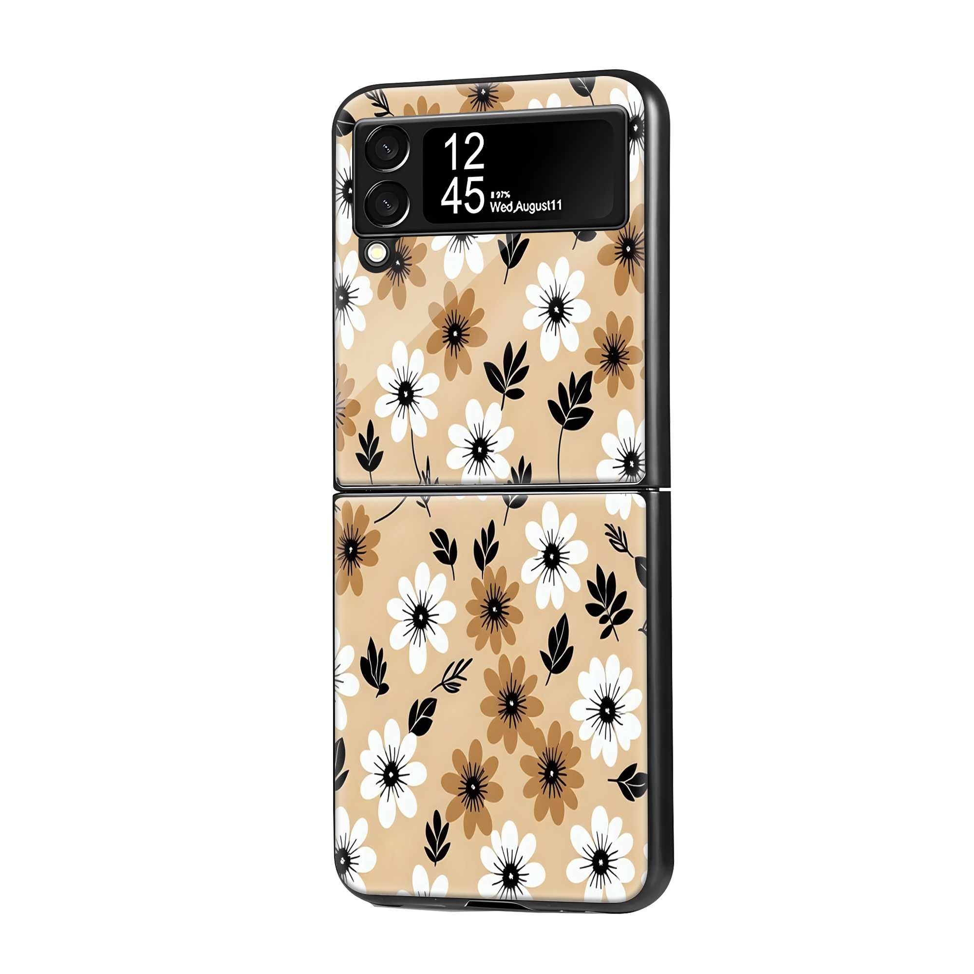 Earthy Bloom Samsung Z Flip Glass Case