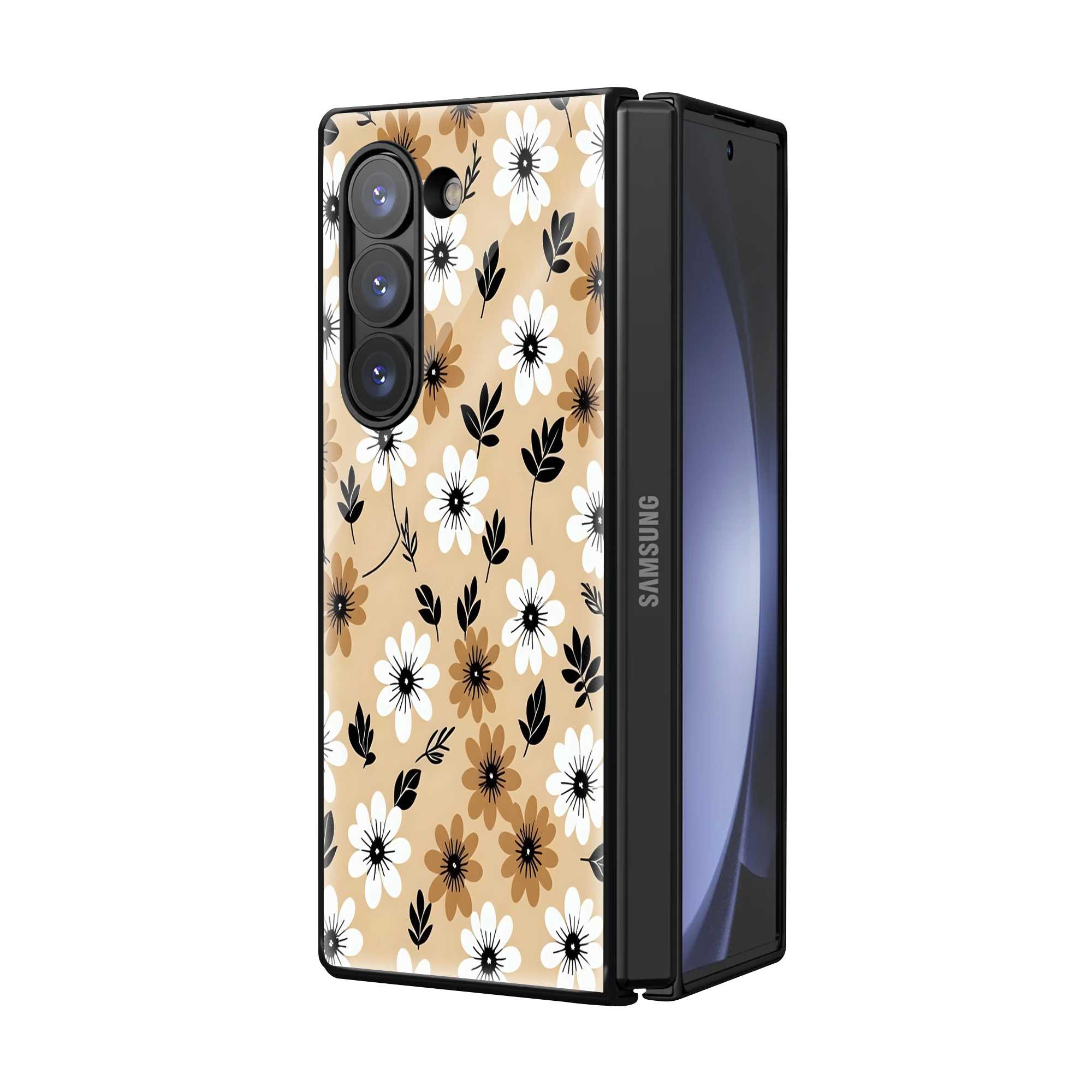 Earthy Bloom Samsung Z Fold Glass Case