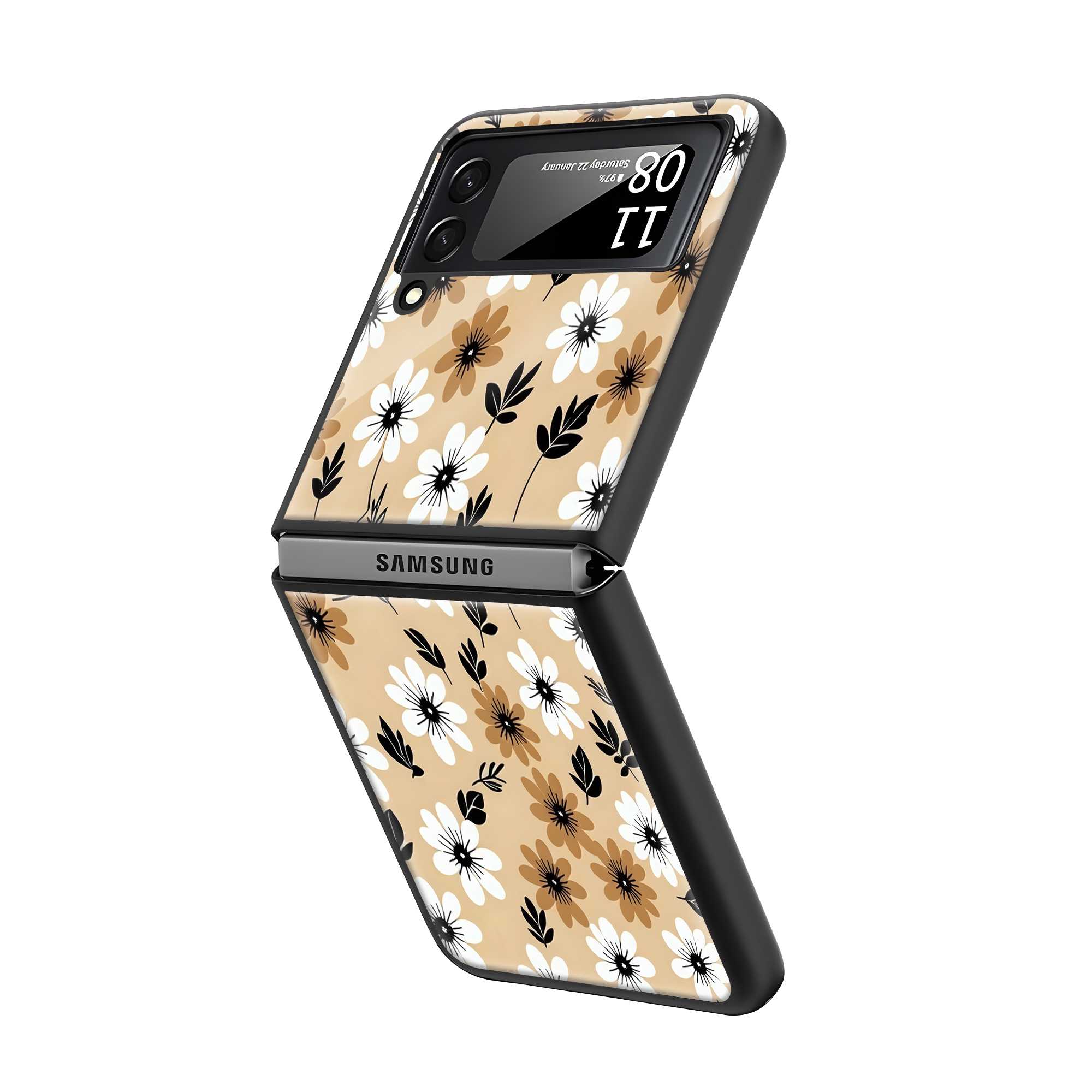 Earthy Bloom Samsung Z Flip Glass Case