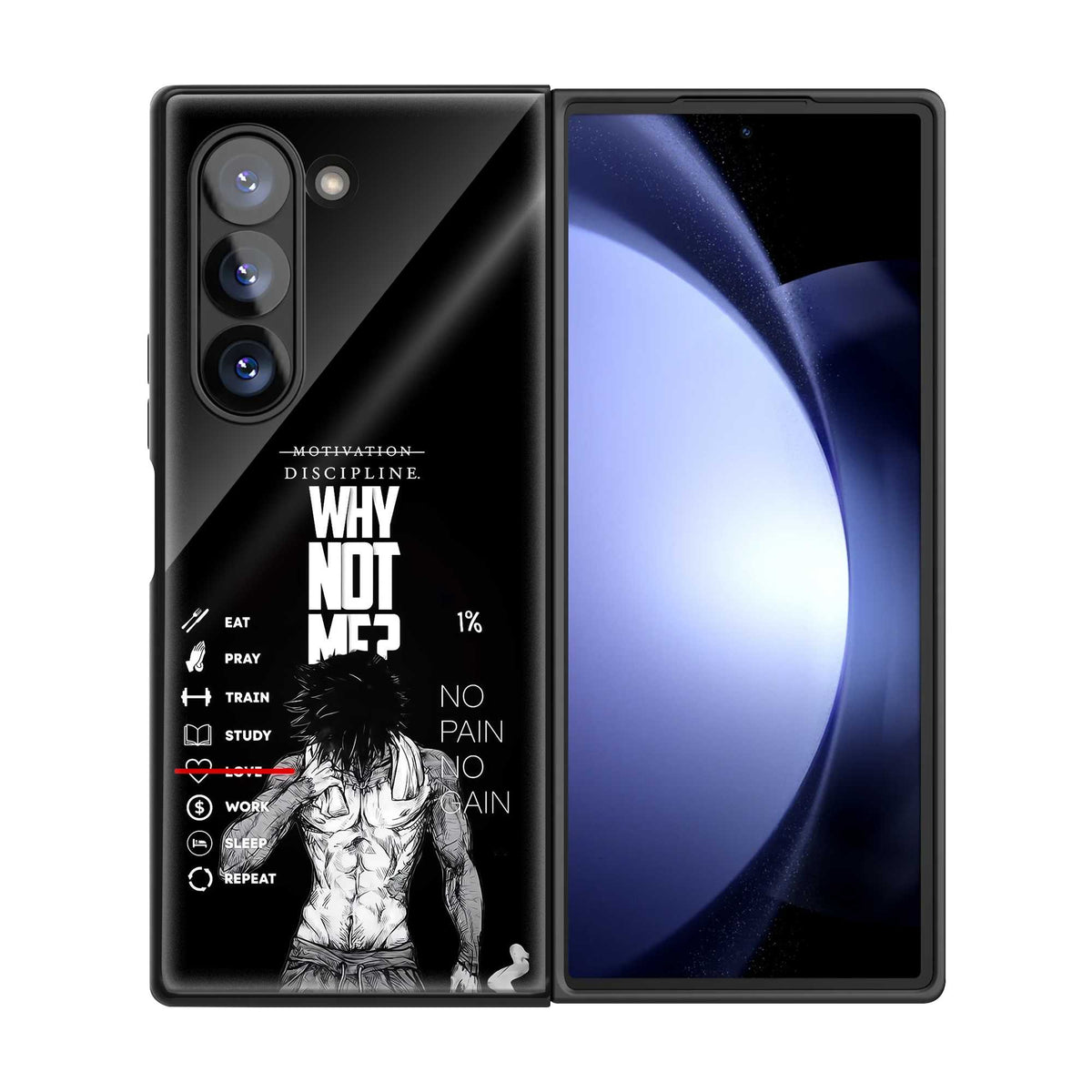 Eat Train Repeat Samsung Z Fold Glass Case