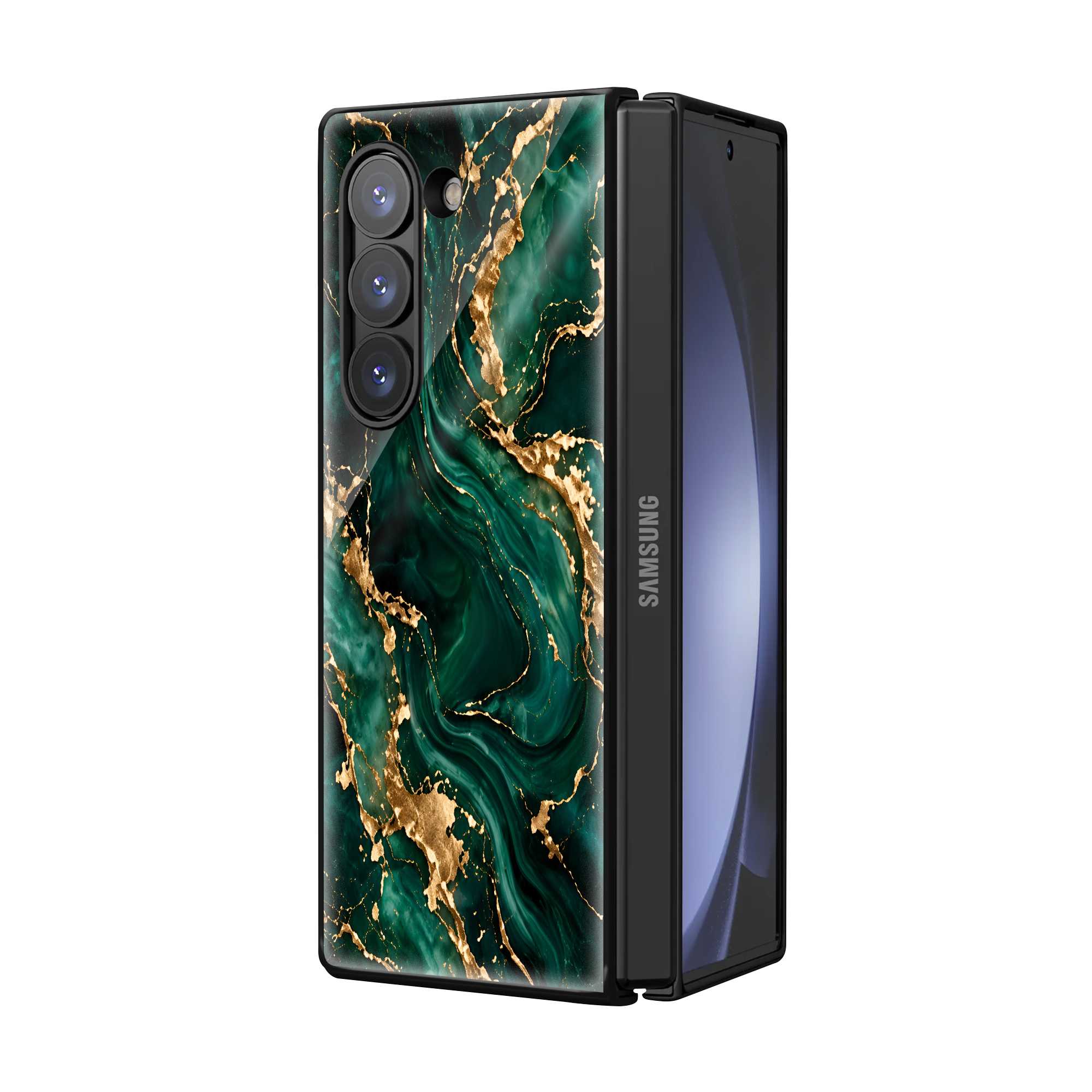 Emerald Luxe Samsung Z Fold Glass Case Secondary image