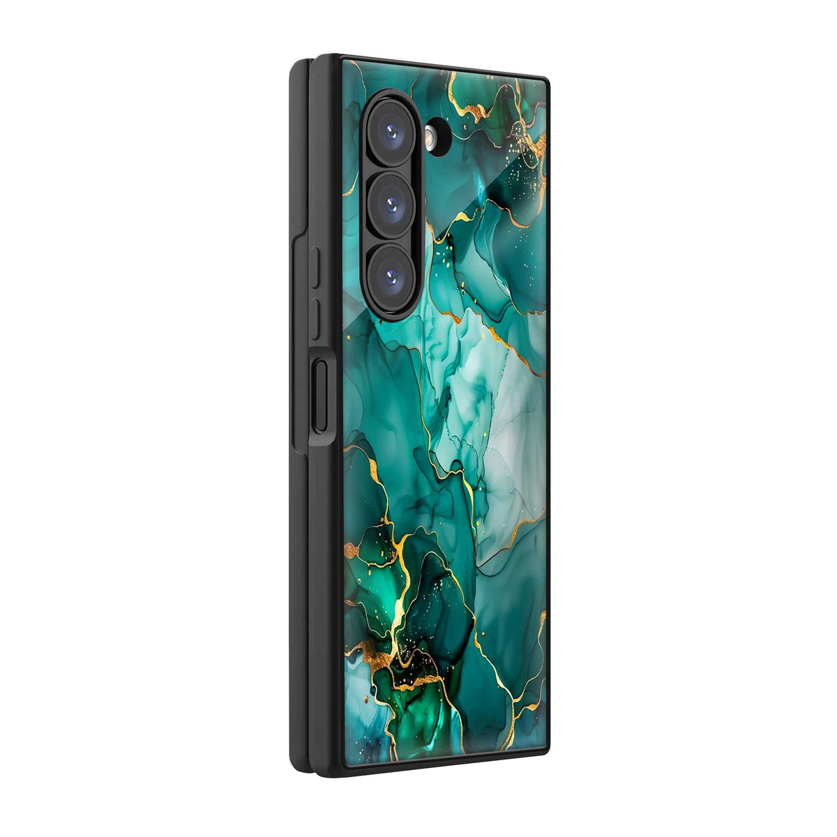 Emerald Veins Samsung Z Fold Glass Case