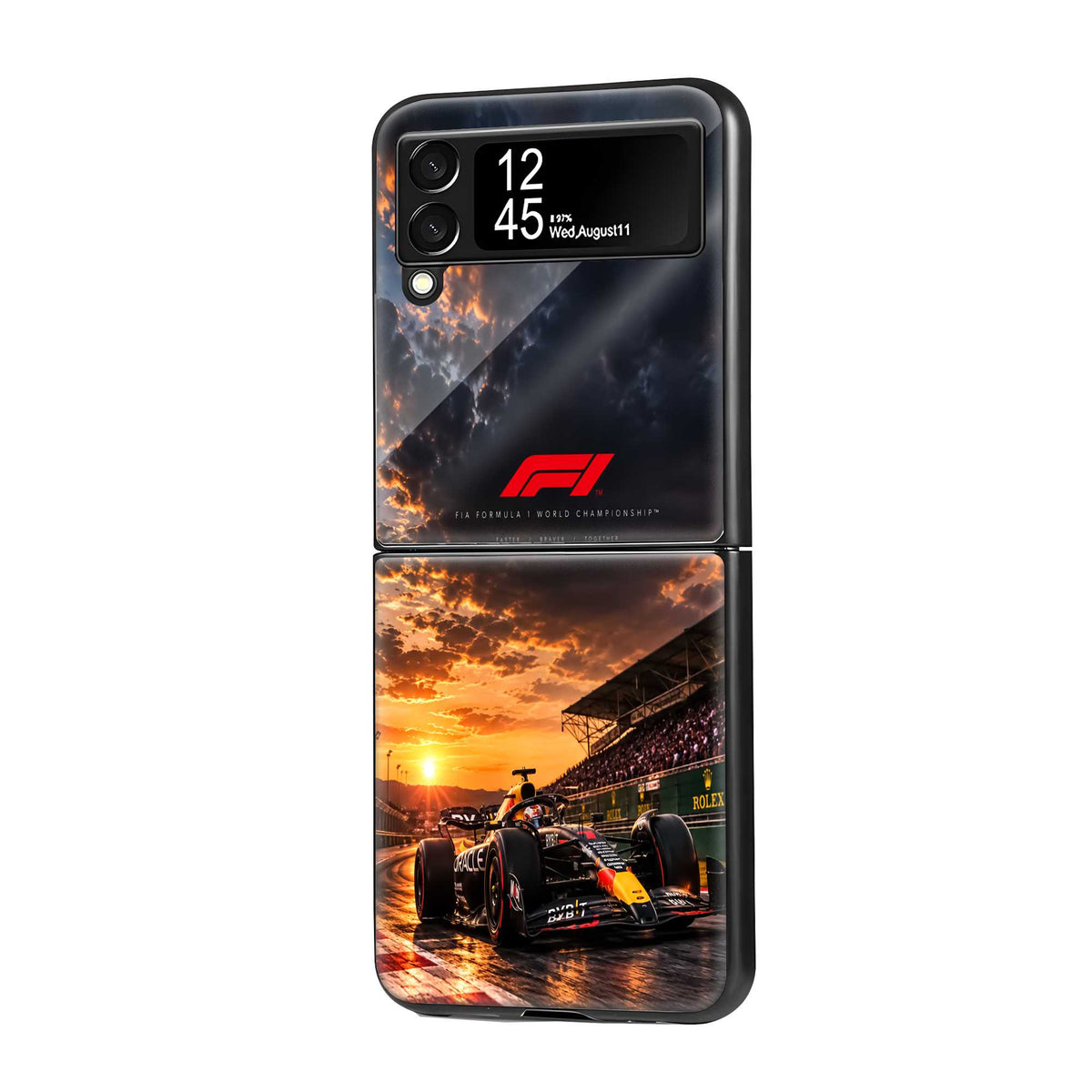 F1 Sunset Rush Samsung Z Flip Glass Case