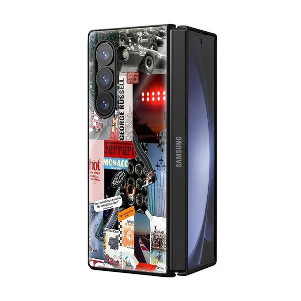 F1 Retro Rush Samsung Z Fold Glass Case