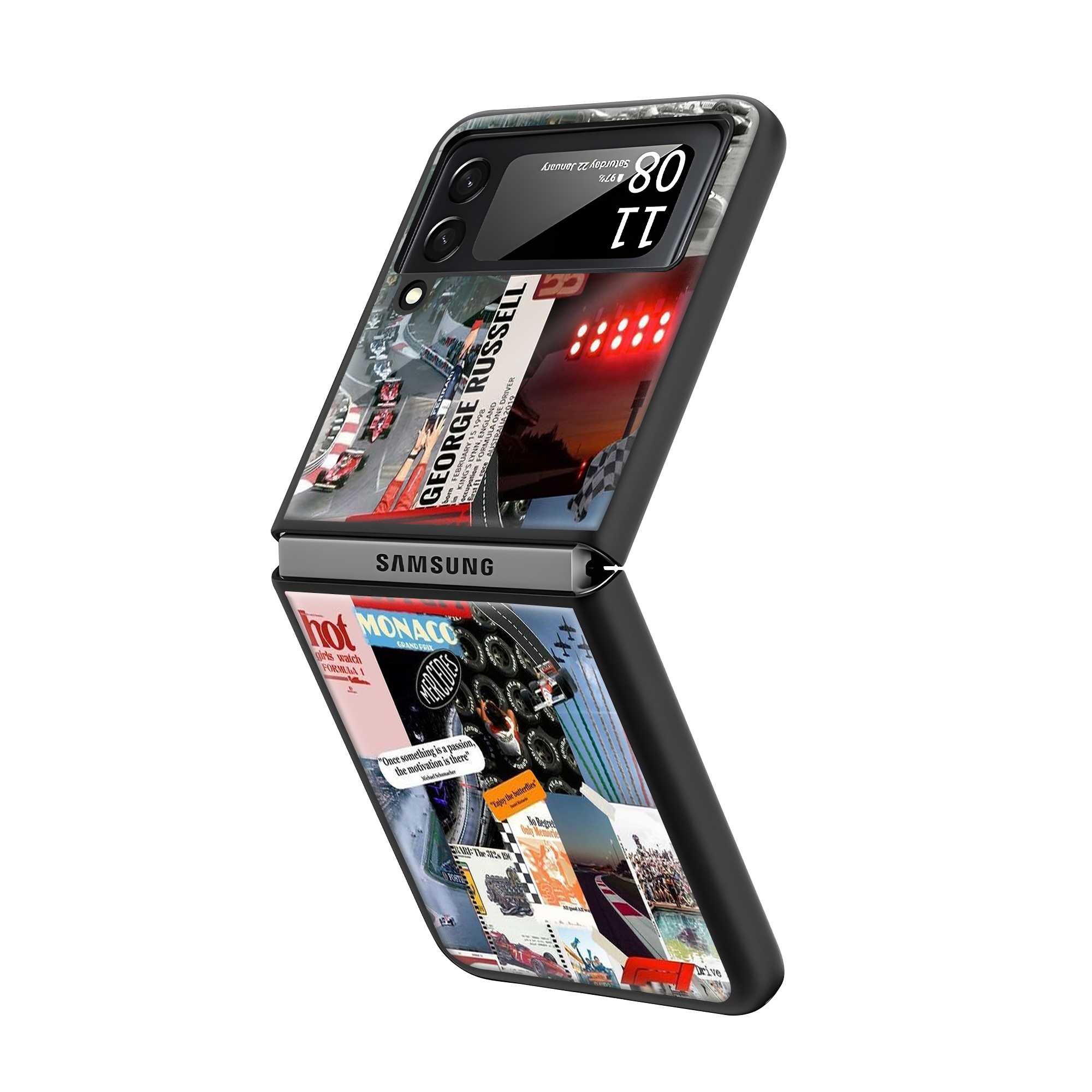 F1 Retro Rush Samsung Z Flip Glass Case