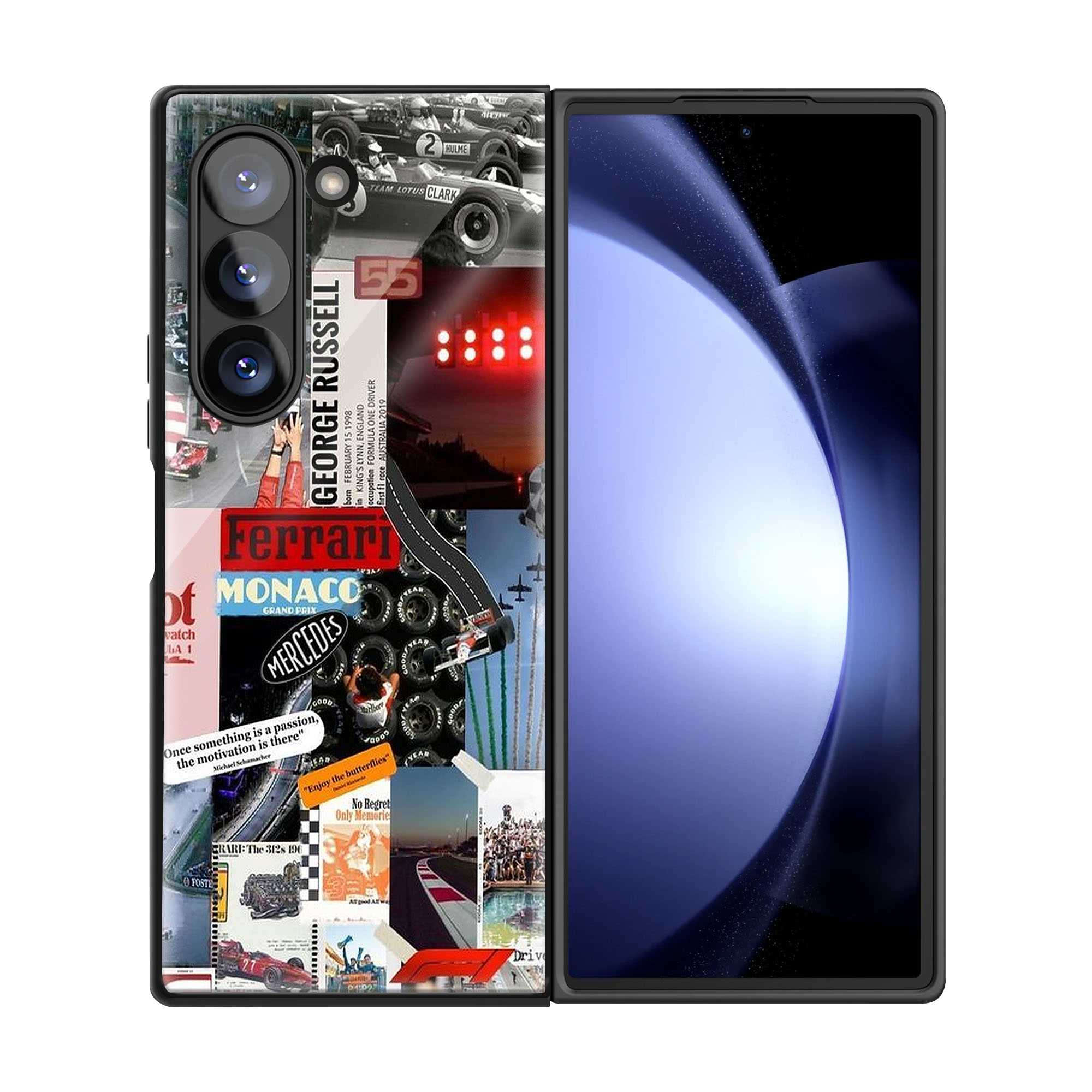 F1 Retro Rush Samsung Z Fold Glass Case