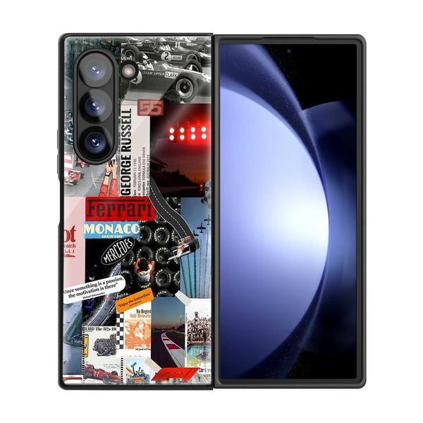 F1 Retro Rush Samsung Z Fold Glass Case