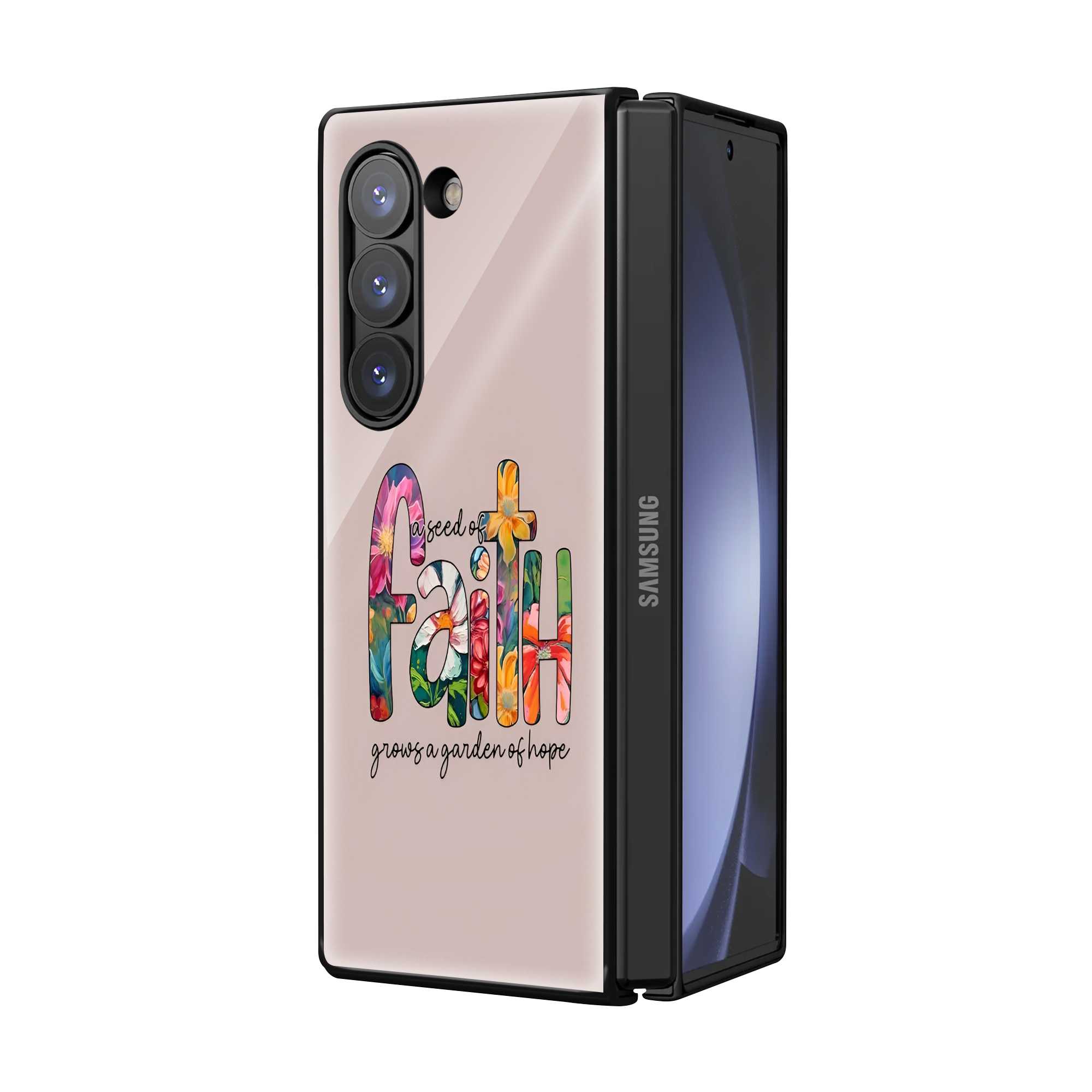 Faith Blossom Samsung Z Fold Glass Case