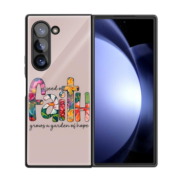 Faith Blossom Samsung Z Fold Glass Case
