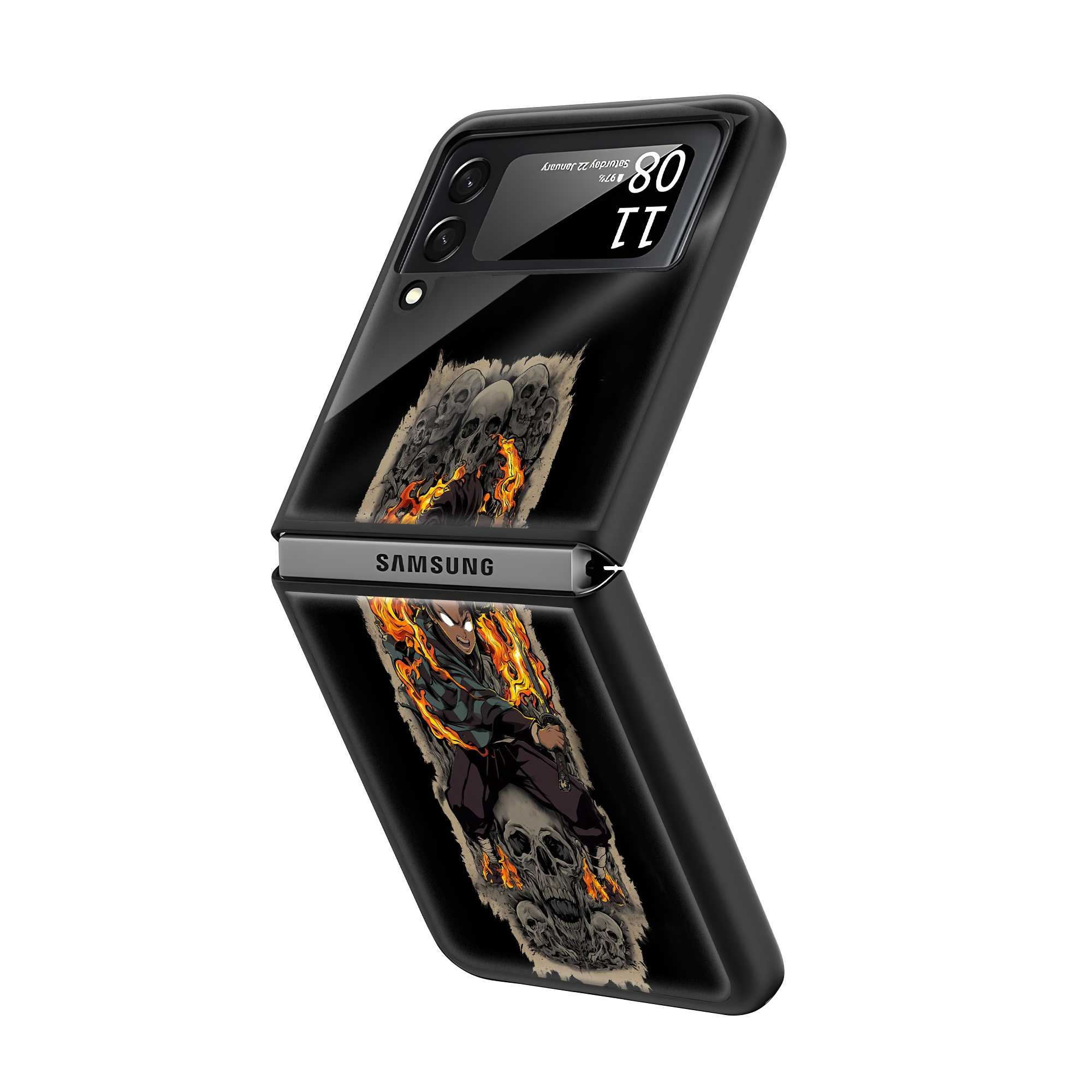 Flame Reaper Samsung Z Flip Glass Case