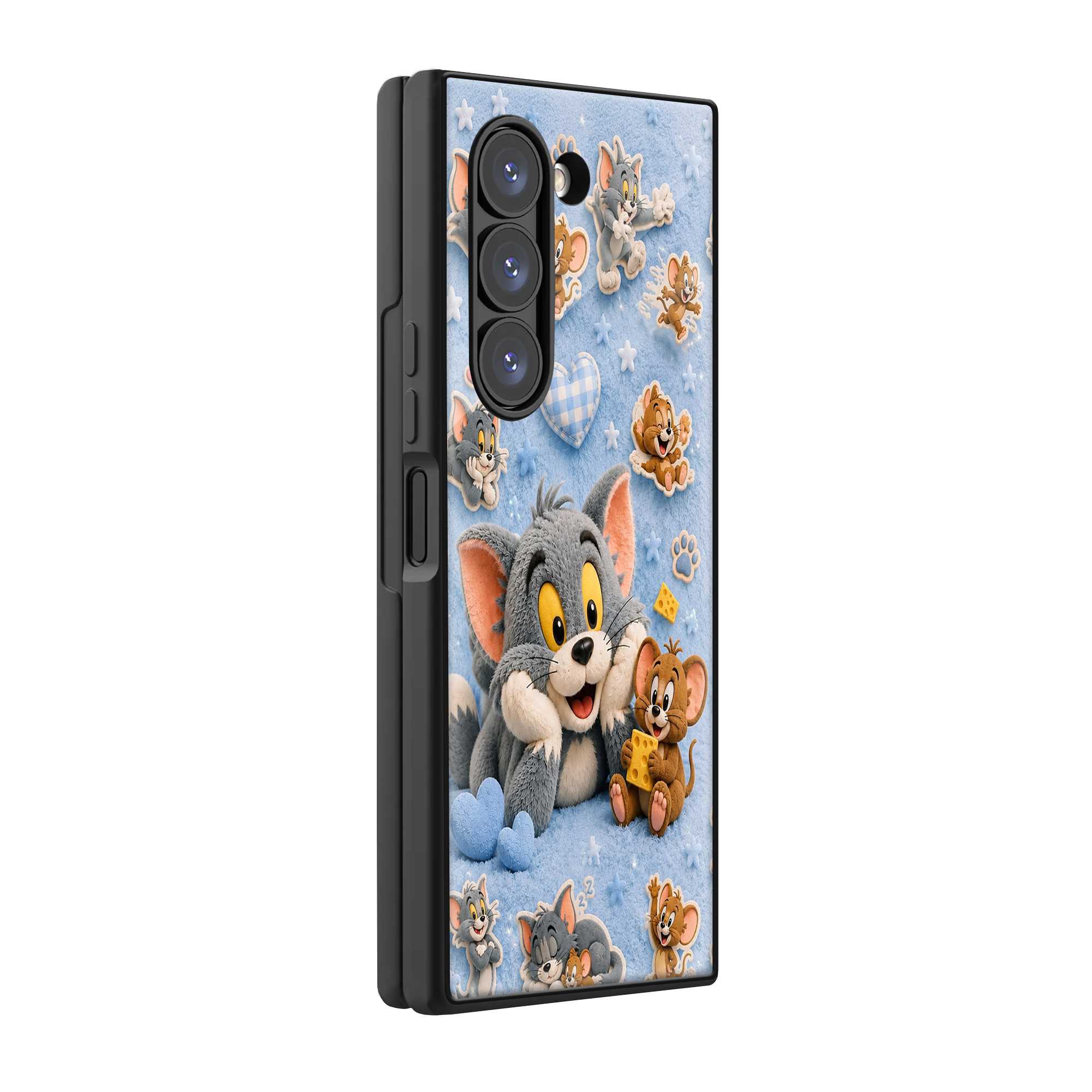Fluffy Tom-Jerry Samsung Z Fold Glass Case