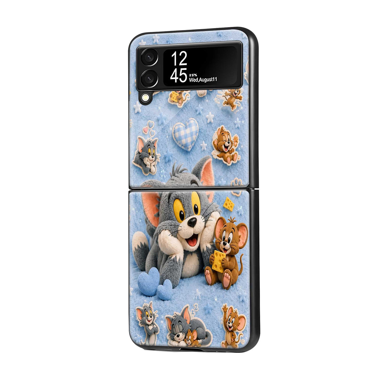 Fluffy Tom-Jerry Samsung Z Flip Glass Case Main image