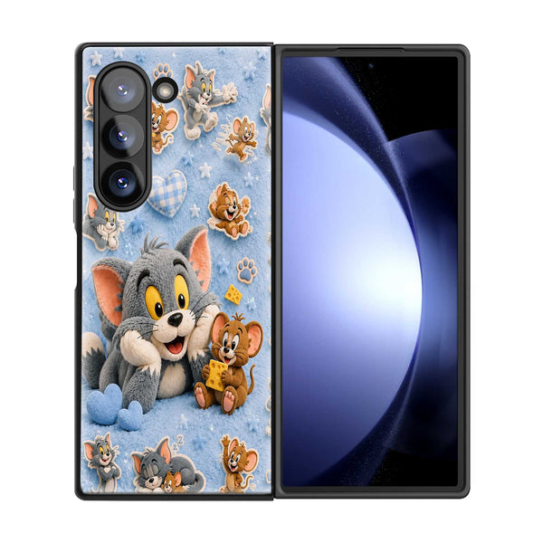 Fluffy Tom-Jerry Samsung Z Fold Glass Case