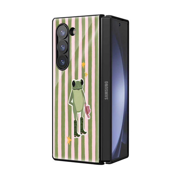 Froggy Cowboy Samsung Z Fold Glass Case