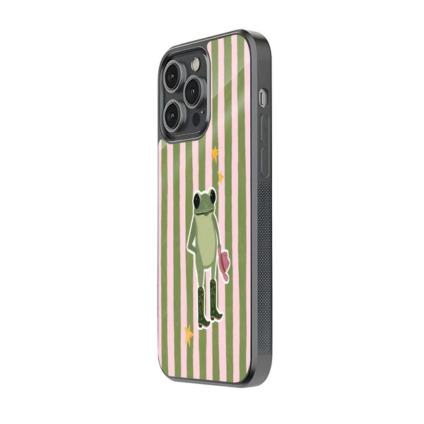 Froggy Cowboy Glass Case