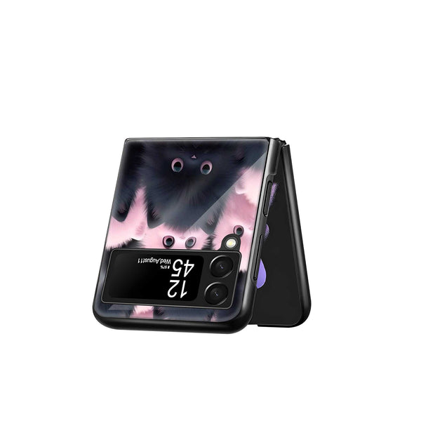 Fuzzy Fluffballs Samsung Z Flip Glass Case